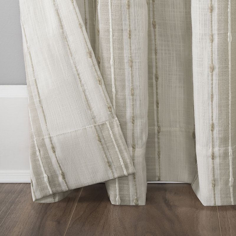 Archaeo Slub Stripe Semi-Sheer Rod Pocket Curtain Panel