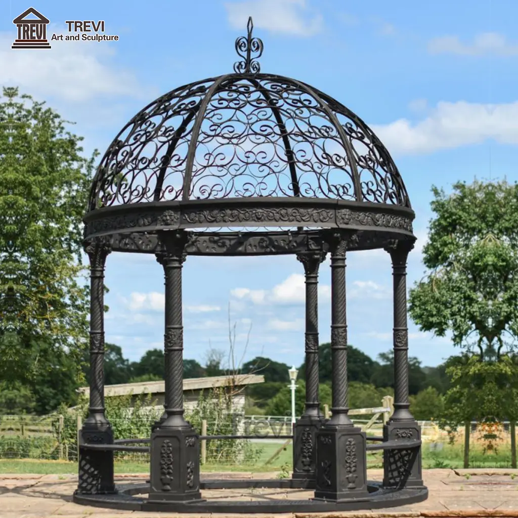 Large Metal Sunroom Pavilion Decoration Wrought Iron Victorian Gazebo Outdoor