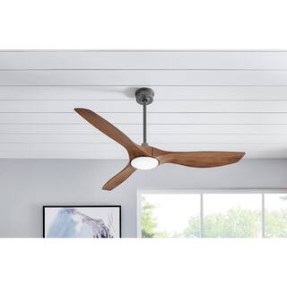 Home Decorators Collection Marlon 66 in. Integrated LED Indoor Natural Iron Ceiling Fan with Light and Remote Control YG825-NI