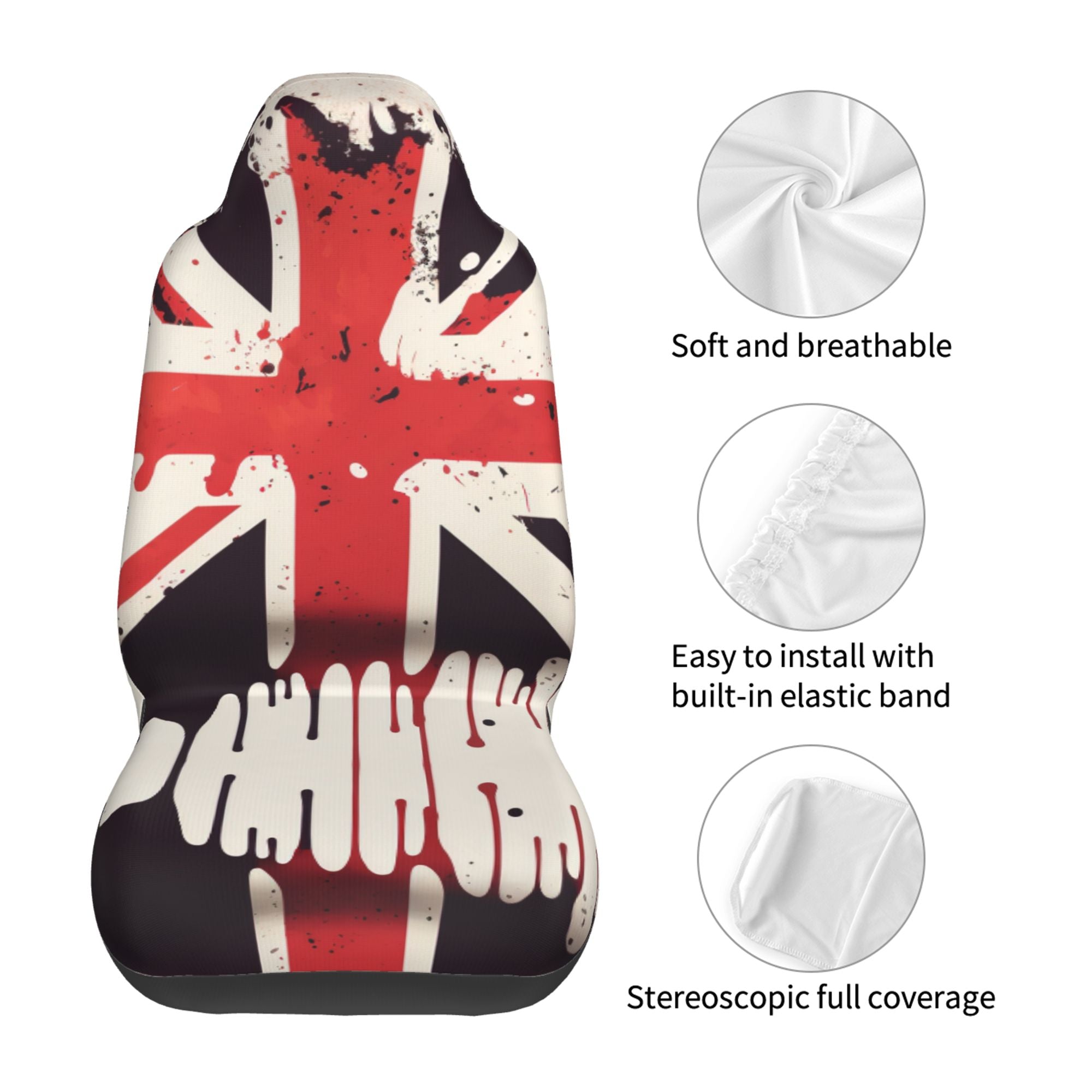 ZICANCN Car Seat Covers Front Seats Only，United Kingdom Flag Automotive Seat Covers Protectors for Cars Trucks Suv 2 Pack