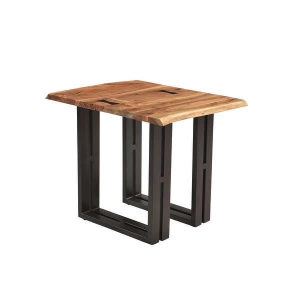 Complete Acacia and Steel End Table