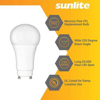 Sunlite 75-Watt Equivalent A19 Dimmable GU24 Twist Base 1100 Lumens LED Light Bulb in Daylight 5000K (6-Pack) HD03251-6