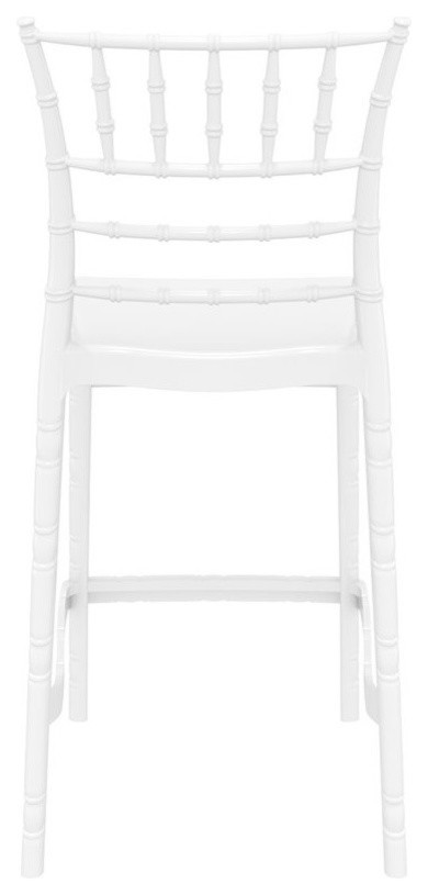 Compamia Chiavari 25.5 quotOutdoor Counter Stool in Glossy White   Asian   Outdoor Bar Stools And Counter Stools   by Homesquare  Houzz