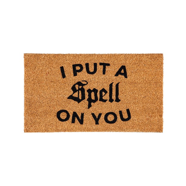 Evergreen 16 X 28 Halloween Greeting Coir Mat I Put A Spell On You For Indoor And Outdoor Decor