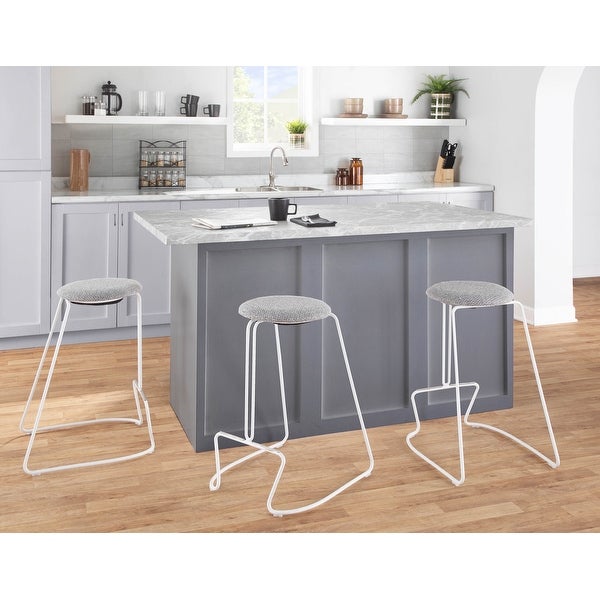 Strick and Bolton Anya Counter Stool in White Metal - Set of 2