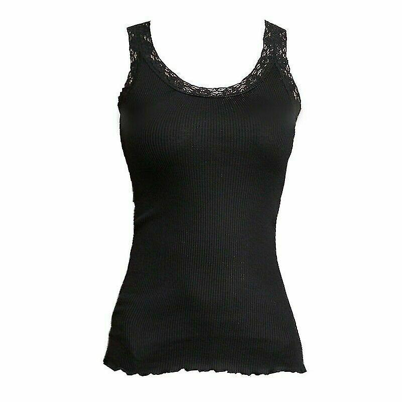 Women Knit Silk Lace Vest Strappy Camisole Tank Top Slip Stretch Shirt Tee