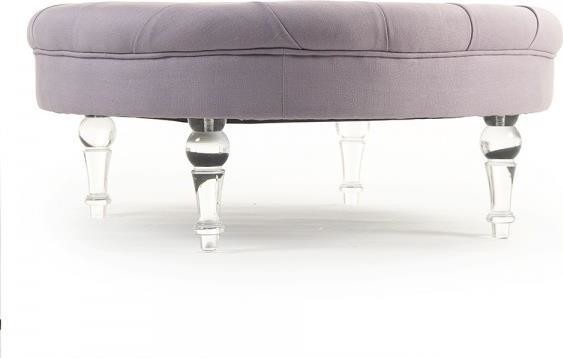 Pouf Chair Ottoman Violet Transparent Purple Linen Acrylic   Traditional   Footstools And Ottomans   by EuroLuxHome  Houzz