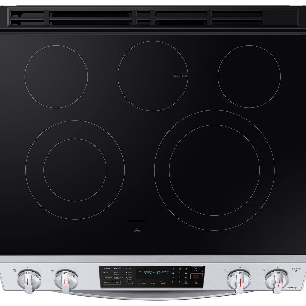  30 in. 6.3 cu. ft. Slide-In Electric Convection Range Oven in Fingerprint Resistant Stainless Steel NE63T8311SS