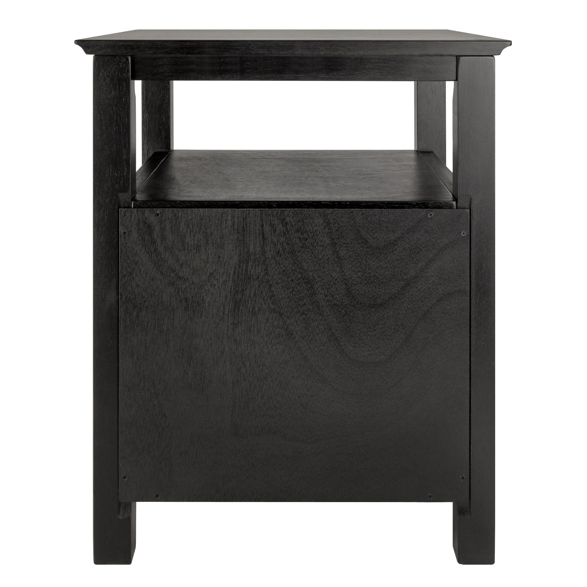 Winsome Wood Timber Nightstand with Door, Black Finish