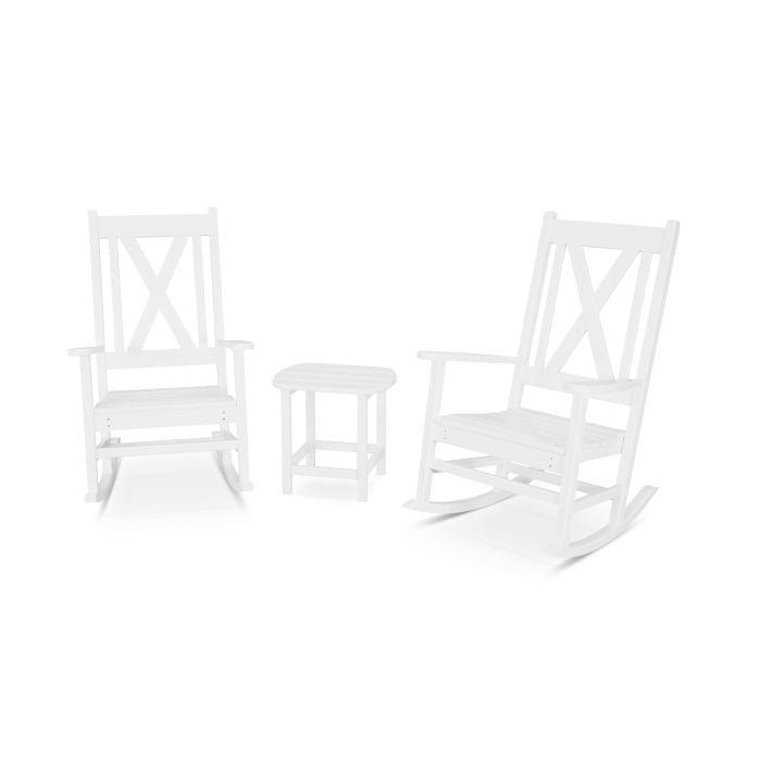 Polywood Braxton 3-Piece Porch Rocking Chair Set PWS473-1