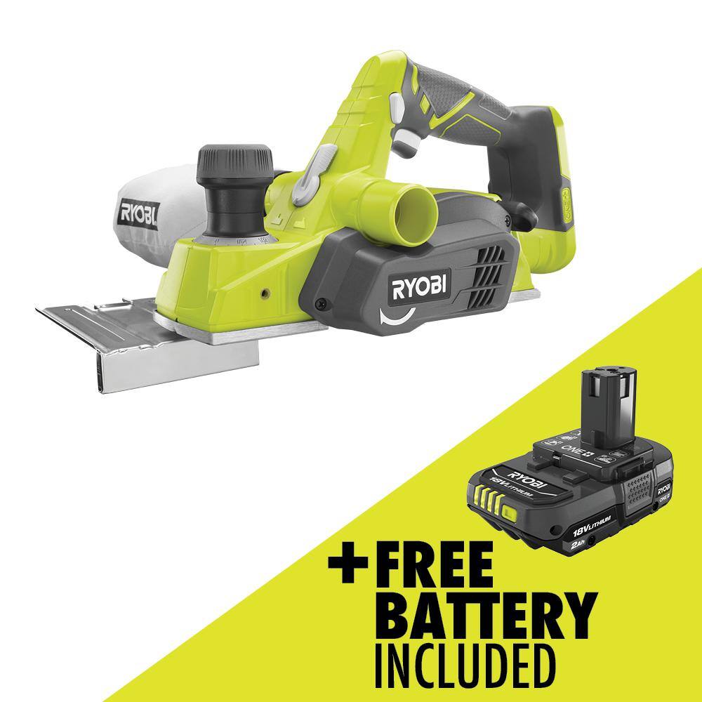 RYOBI ONE+ 18V Cordless 3-14 in. Planer with Dust Bag with FREE 2.0 Ah Battery P611-PBP006