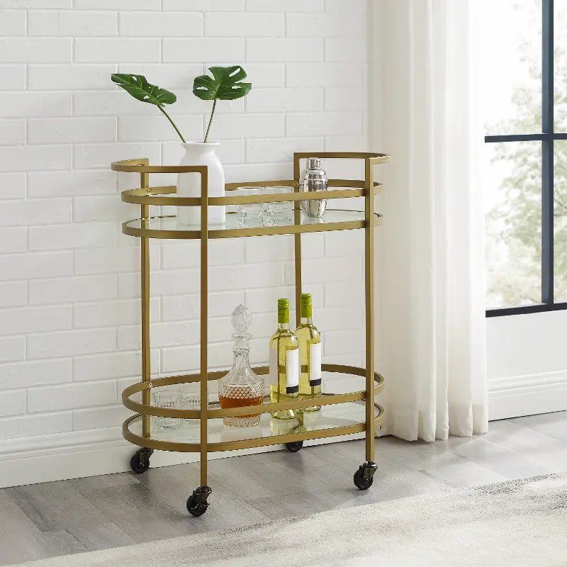 Bailey Gold Metal Bar Cart