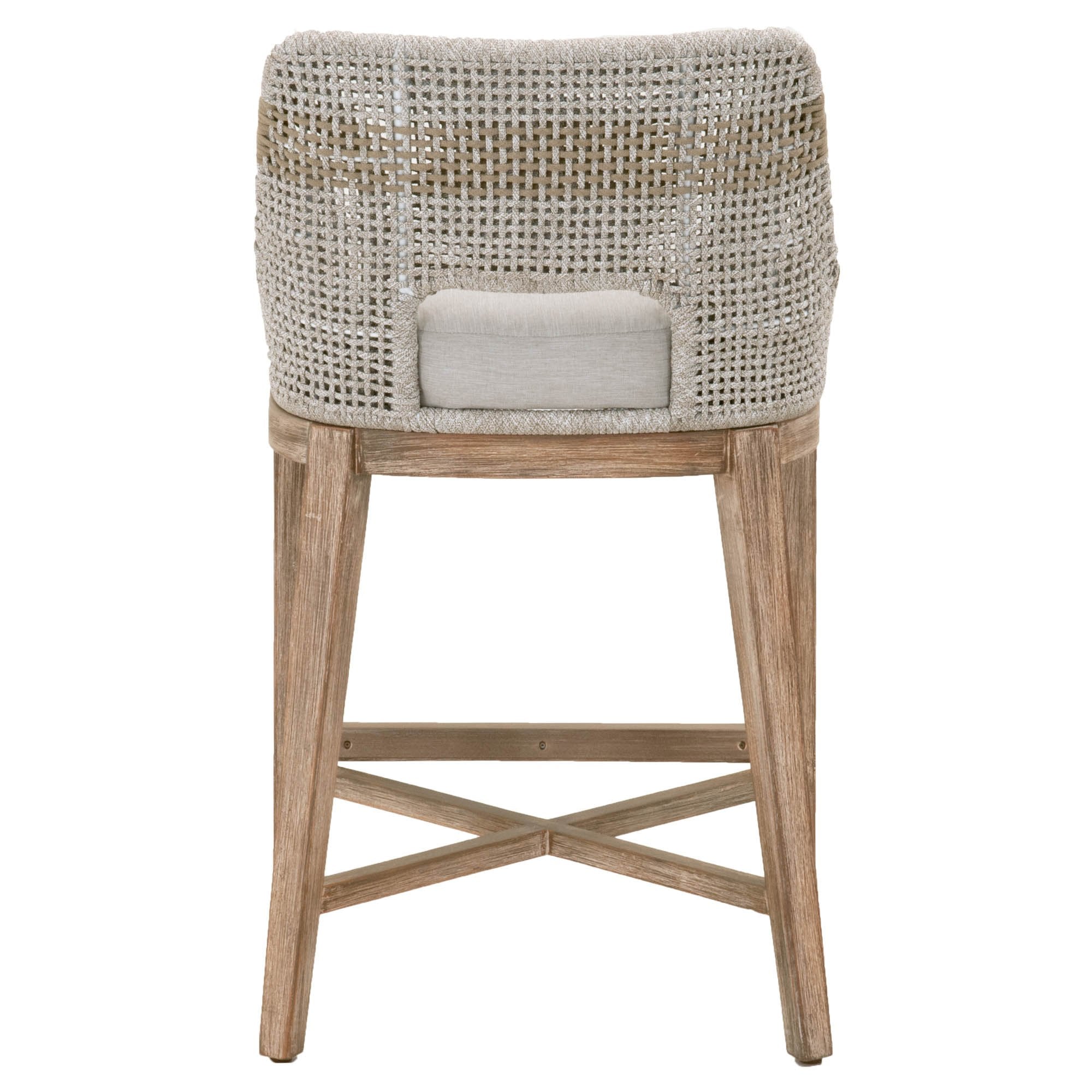 Tapestry Counter Stool in Taupe & White Flat Rope