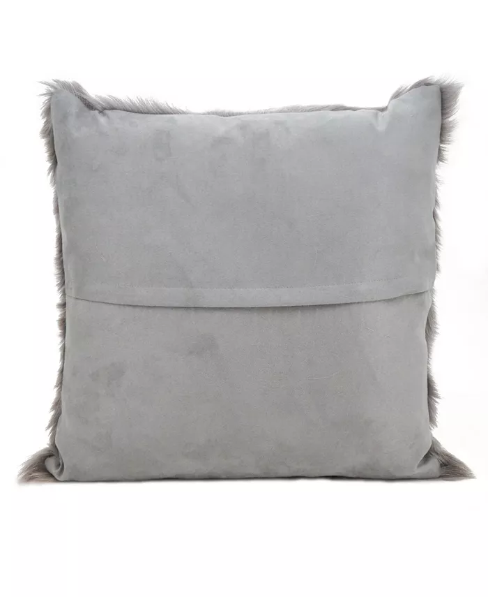 Saro Lifestyle Glam Goat Fur Decorative Pillow， 20 x 20