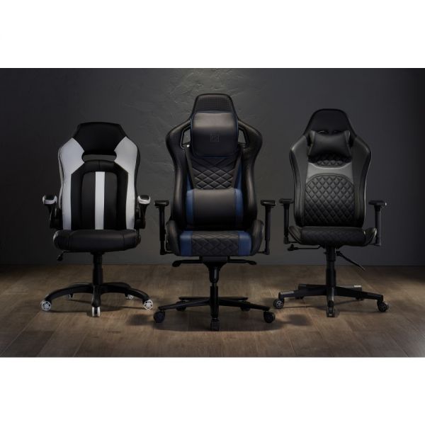 RS Gaming DRG High-Back Gaming Chair， Black/Gray