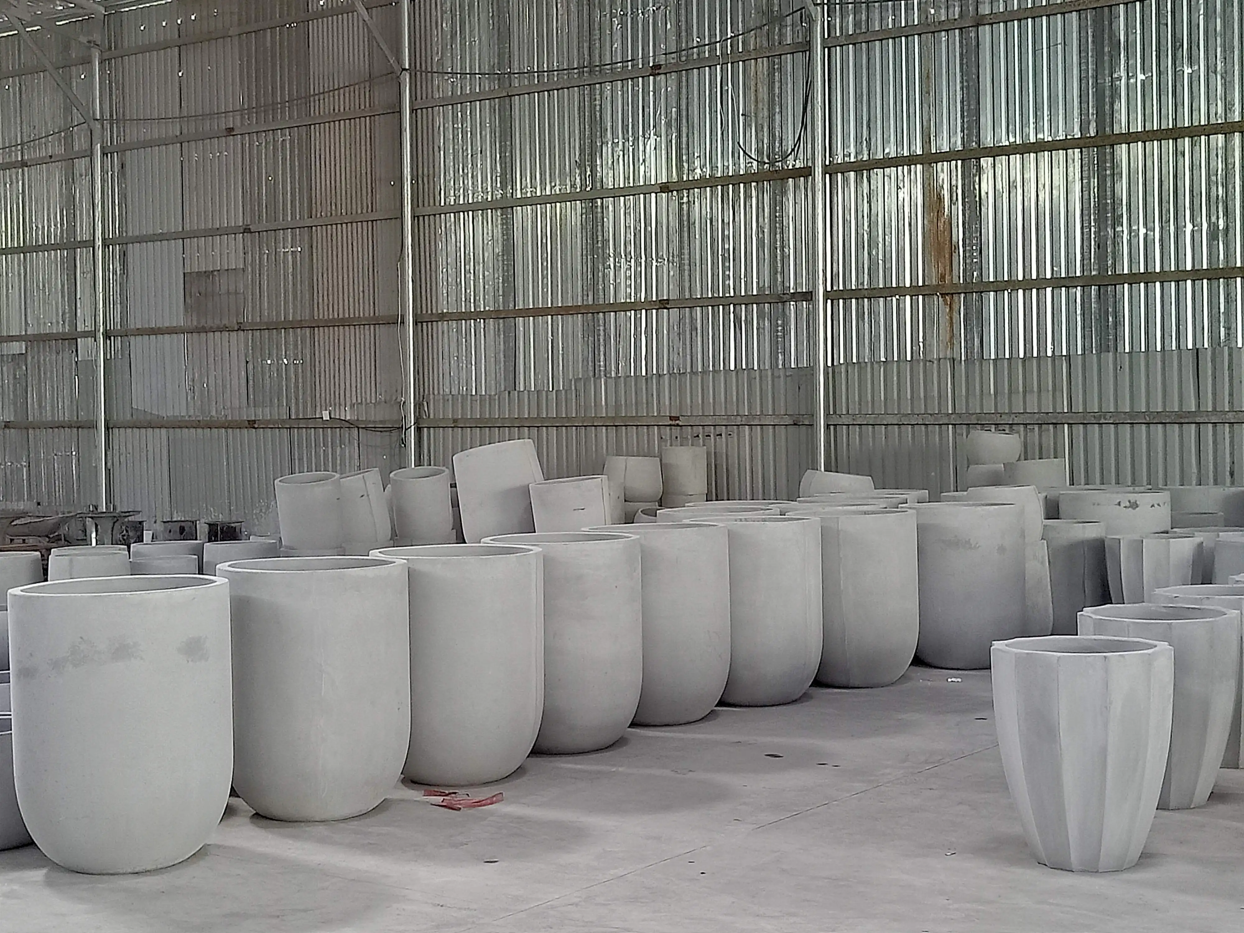 GRC Pottery Precast Concrete Shape Round Concrete Planter Set of 3 Made in Vietnam High Quality