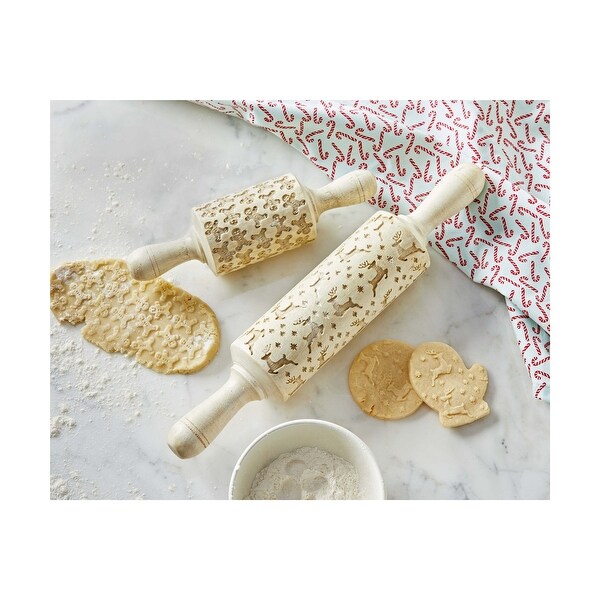 9 Small Gingerbread Man Designed Kid's Christmas Rolling Pin