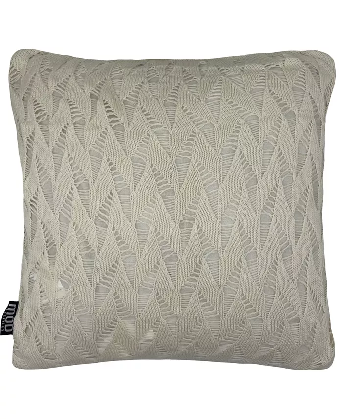 Mod Lifestyles Cotton Fishnet Knit Pillow Zipper Enclosure， 18 Square