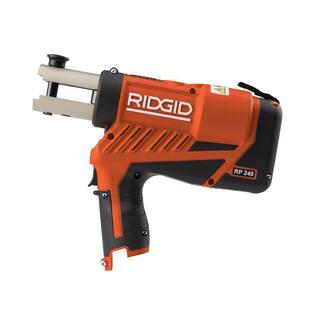 RIDGID RP 240 ProPress Compact Pistol Grip Press Tool Kit (Includes Case + 2 18-V Li-Ion Batteries+Charger + 3 Press Tool Jaws 57403