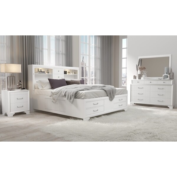 Global Furniture USA Jordyn White Textured Nightstand - - 33138800