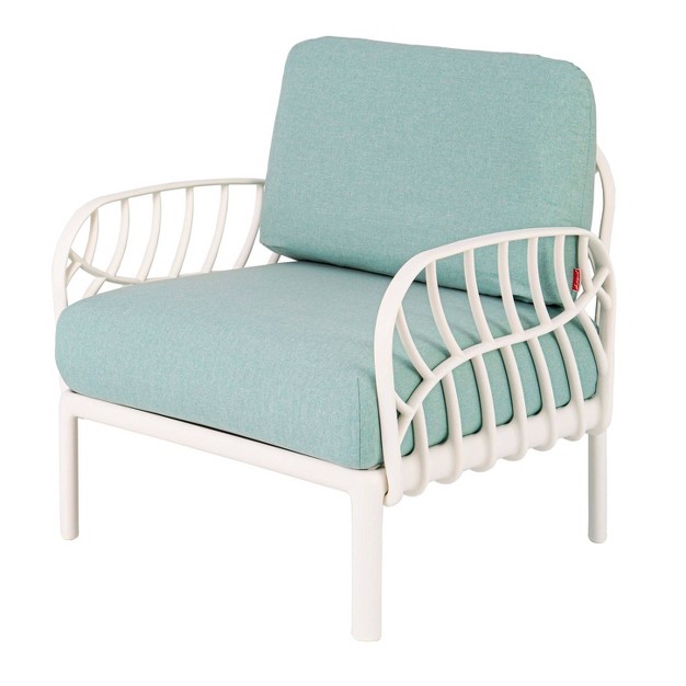 Laurel Outdoor Club Chair With Cushion White seafoam Lagoon