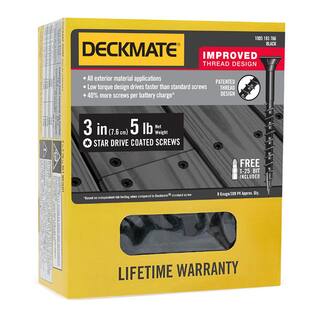 Deckmate #9 3 in. Black Exterior Self-Starting Star Drive Flat-Head Deck Screw 5 lbs.-Box (365-Piece) 115926