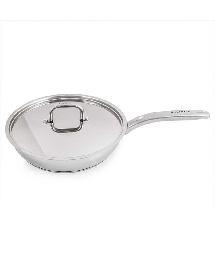 BergHOFF Belly 18 10 Stainless Steel 2.5 Quart Skillet with Lid