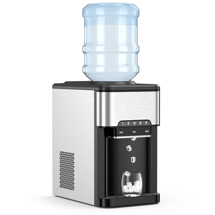 3-in-1 Water Cooler Dispenser with Built-in Ice Maker and 3 Temperature Settings-Silver - 11