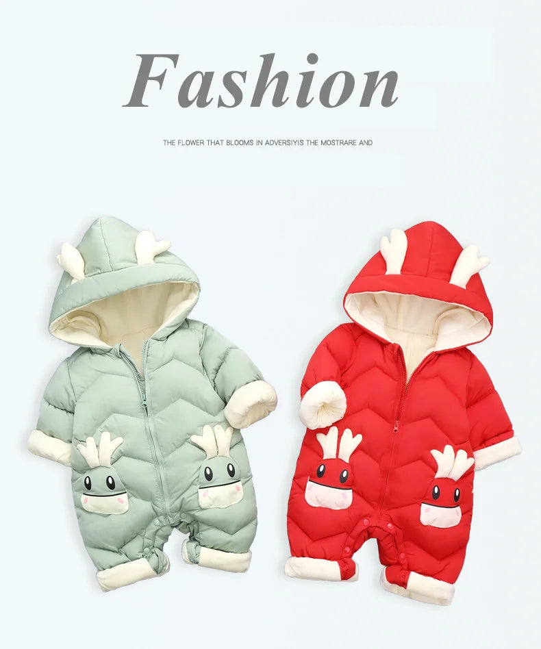 New born Warm Baby coat Winter Hooded mantle Rompers Thick Outfit Jumpsuit Overalls Snowsuit Children Boys Clothing kids clothes