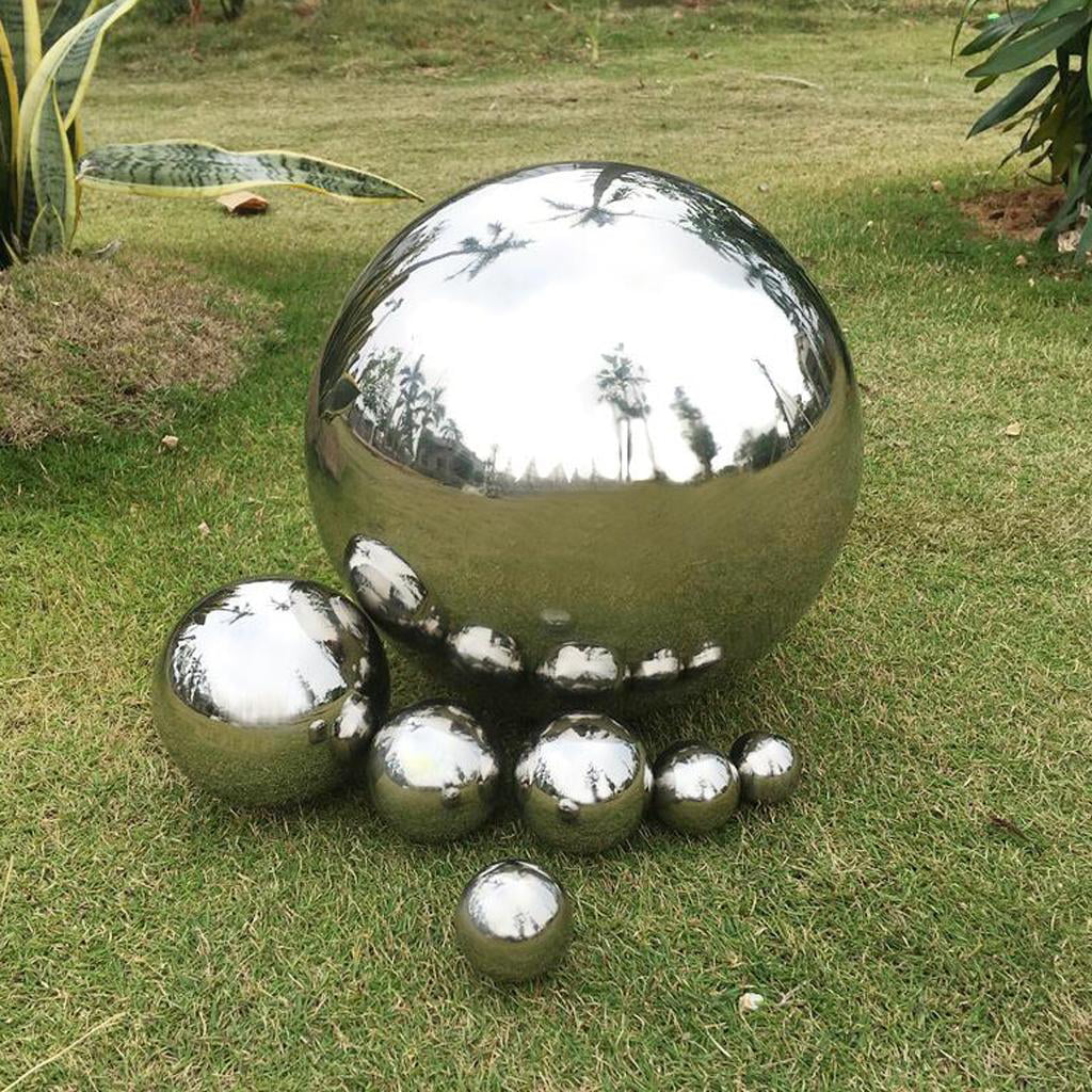 Yotijar Gazing Ball Sliver Stainless Steel Globes Floating Pond Balls Mirror