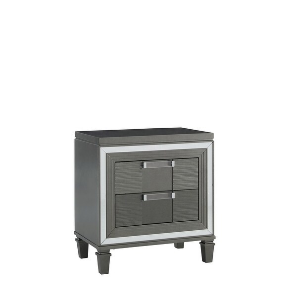 Global Furniture USA Pisa Metallic Grey Nightstand - - 33237742