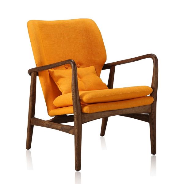 Bradley Accent Chair in Yellow and Walnut