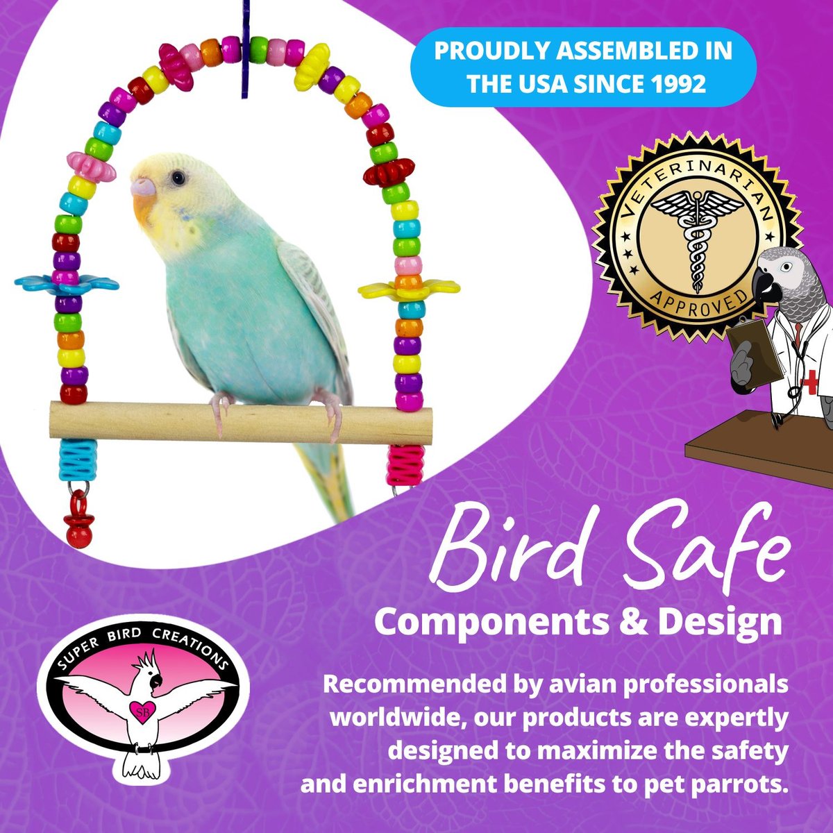 Super Bird Creations Bead Swing Bird Toy