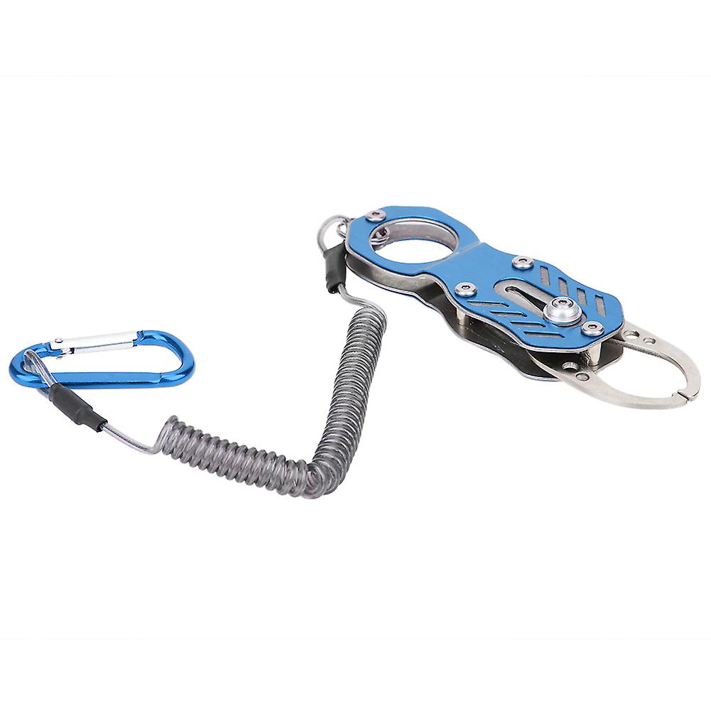 Mini Fishing Grip Aluminum Alloy Portable Fish Control Clamp With Antiand#8209;lost Ropecharm Blue