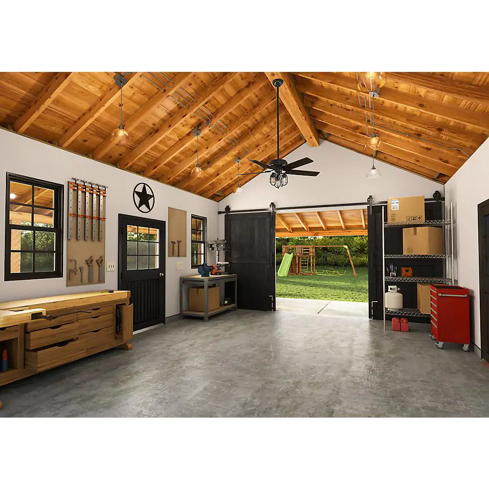 Port Isabel 52 in. LED Indoor/Outdoor Matte Black Ceiling Fan with Light Kit