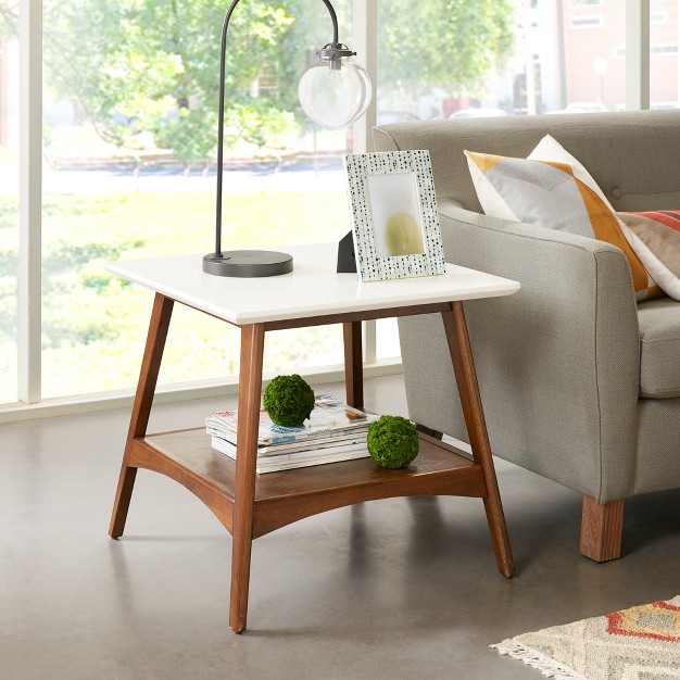 Avenu End Table Off White pecan