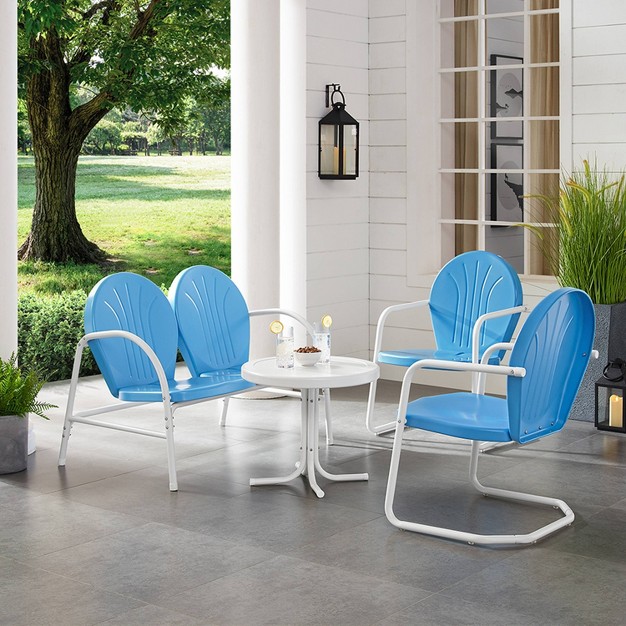 Griffith 4pc Outdoor Conversation Set Sky Blue Crosley