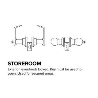 Taco Heavy Duty Brushed Chrome Grade 1 Commercial Cylindrical Storeroom Door Handle with Lock DL-LHV80-US26D