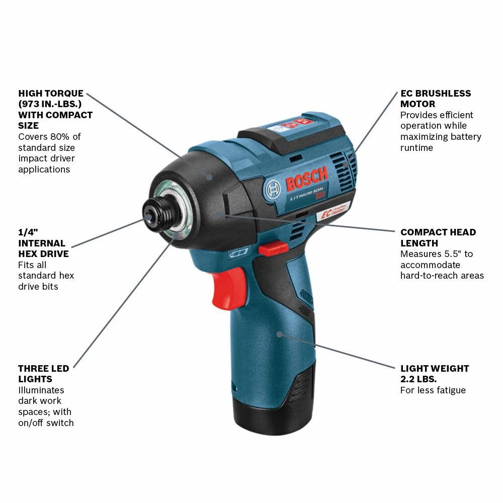 Bosch 12 V Max EC Brushless Impact Driver Kit PS42-02 from Bosch