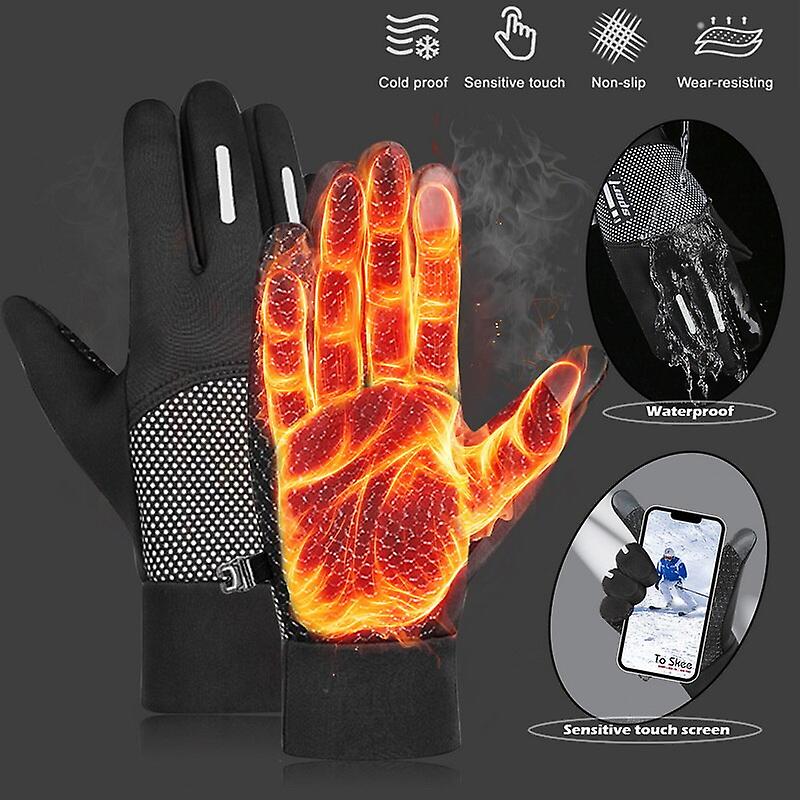 Winter Gloves Waterproof Thermal Touch Screen Thermal Windproof Warm Gloves Cold Weather Running Sports Hiking Ski Gloves