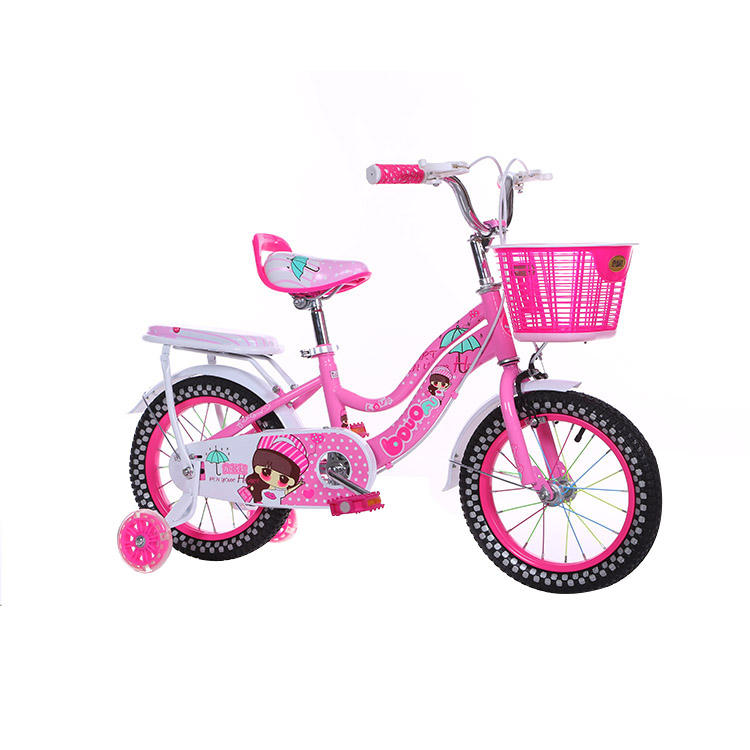 Lightweight green kids cycle pink small bicycle mini baby bike with training wheel for 5 years