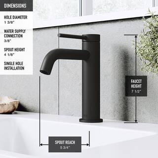 VIGO Madison Single Handle Single-Hole Bathroom Faucet in Matte Black and Carbon Fiber VG01044MB