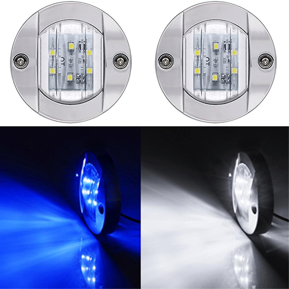 12v Marine Boat Transom Led Stern Light Round Cold White Led Tail Lamp Yacht Accessory Blue/ White