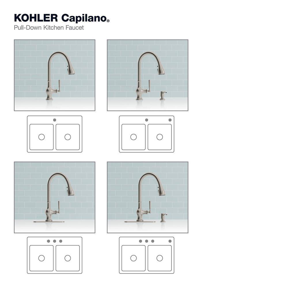 KOHLER Capilano Single-Handle Pull-Down Sprayer Kitchen Faucet with Boost Technology in Vibrant Stainless K-R24214-SD-VS