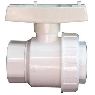 Everbilt 1-12 in. PVC Sch. 40 Single Union Slip x Slip Ball Valve PVCBV112SU