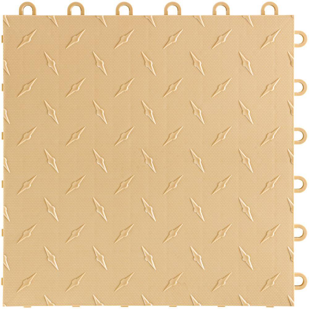 Swisstrax 12 in x 12 in. Mocha Java Diamondtrax Home Modular Polypropylene Flooring 50-Tile Pack (50 sq. ft.) HOME-DMD-MJ-50PK