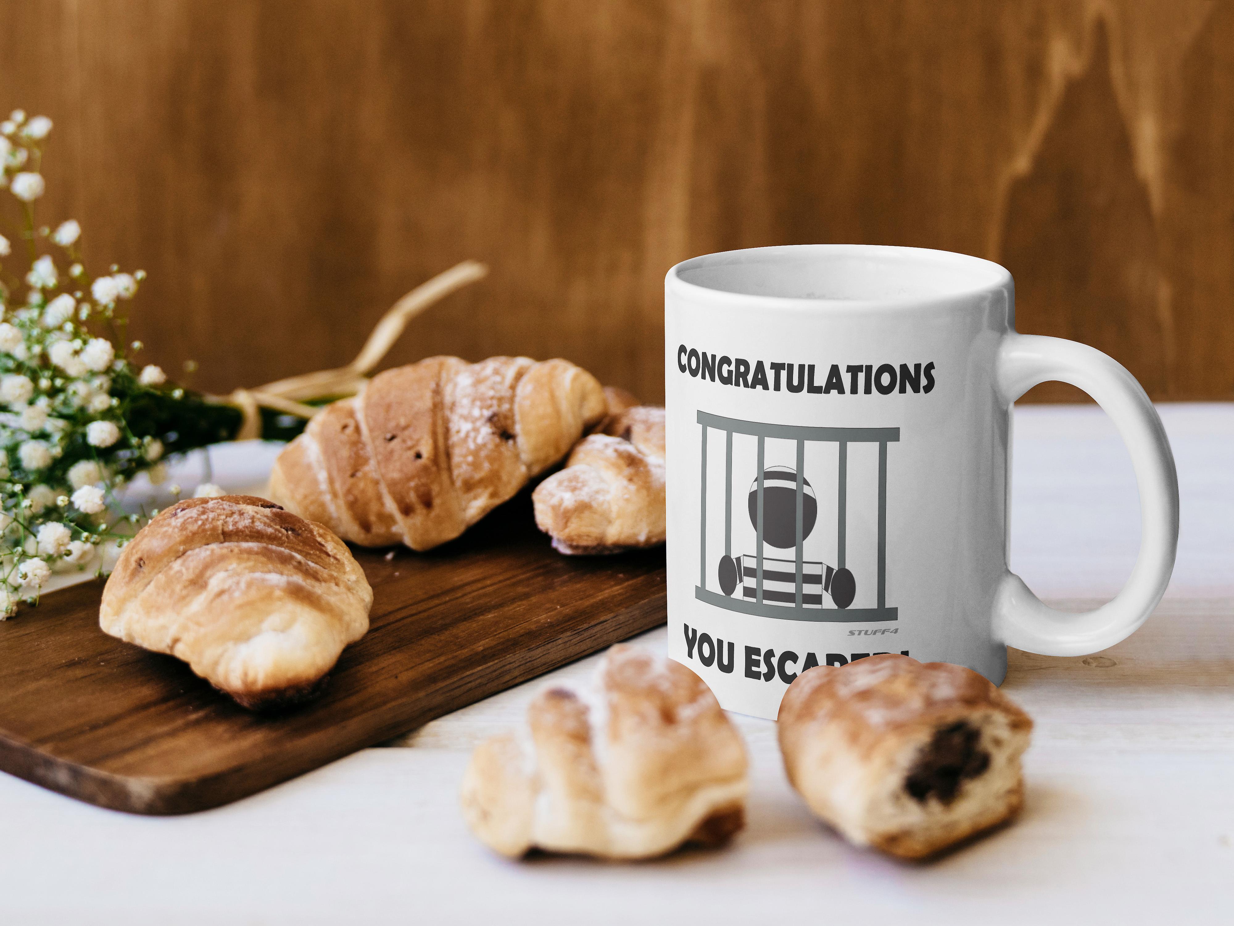 You Escaped Mug Congratulations Funny New Job Colleague Retirement Leaving Gifts 11oz Premium Cup