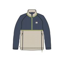 Overlook Recycled Grid Polar Fleece - Dark Denim/Pebble Grey