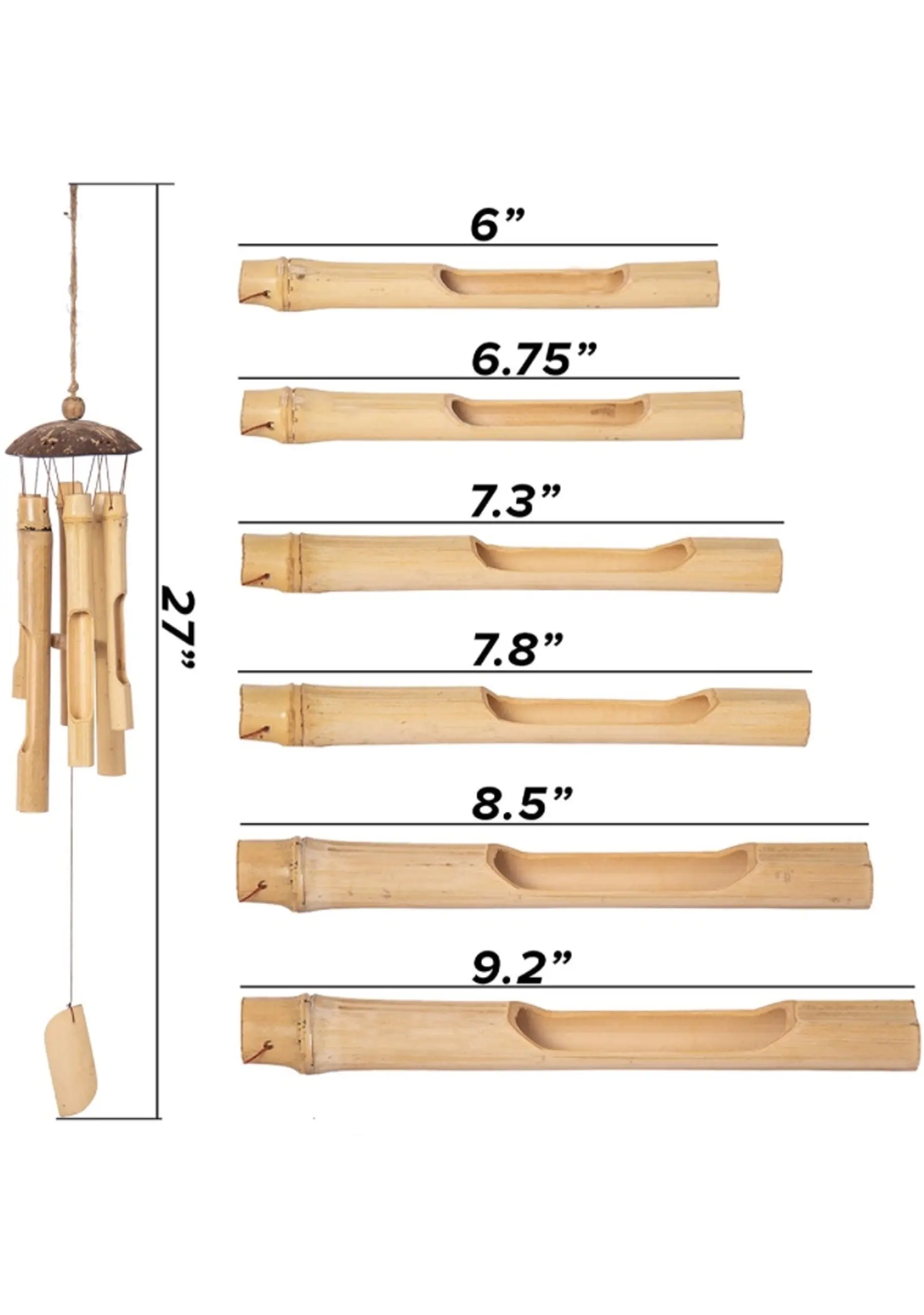 Clearance Garden Yard Home Decor Gift Bamboo Wind Chimes Sympathy Greif Memorial  with Melody Deep Tone