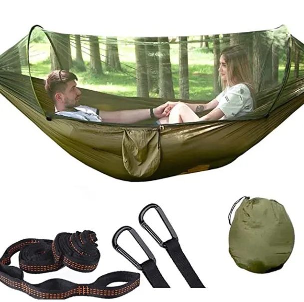 Camping Hammock for Travel and Hiking Single And Double Outdoor Hammock Lightweight Nylon Parachute Hammocks